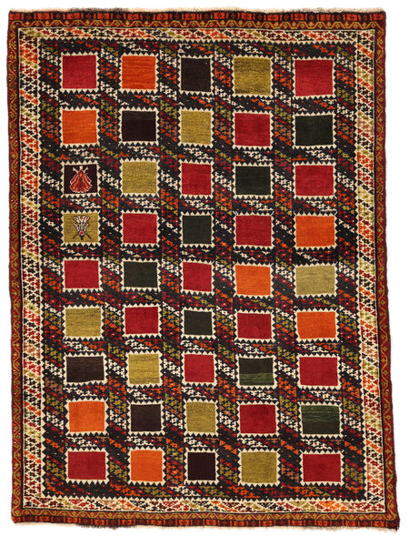  Orientalischer Ghashghai Fine Teppich 120X162 Schwarz/Dunkelrot Wolle, Persien/Iran Carpetvista