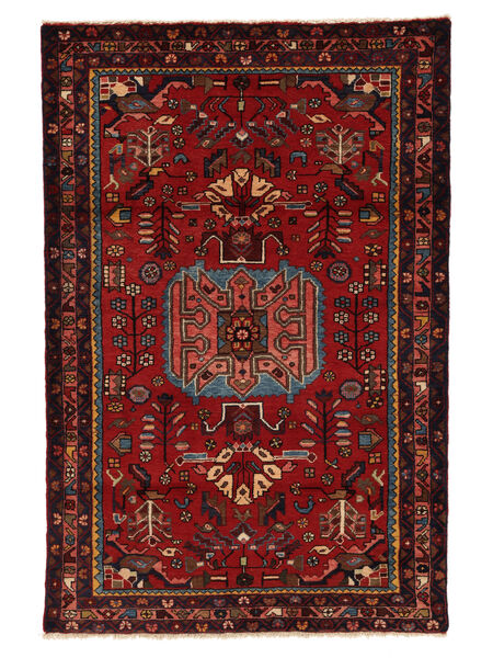 109X165 Χαλι Ανατολής Nahavand Μαύρα/Σκούρο Κόκκινο (Μαλλί, Περσικά/Ιρανικά) Carpetvista
