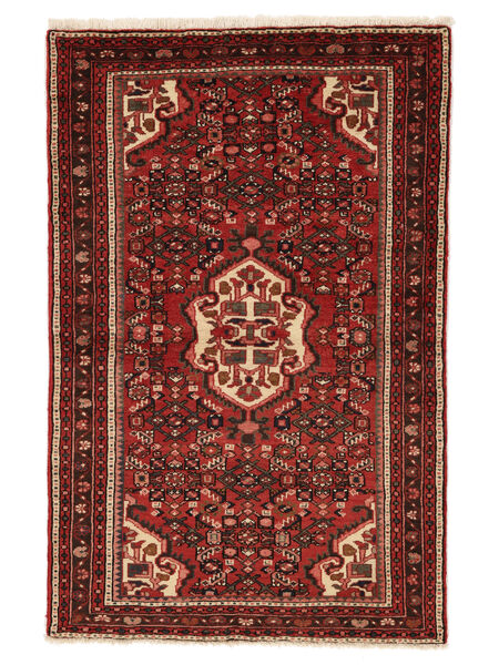 Tapis Hosseinabad Fine 104X158 Noir/Rouge Foncé (Laine, Perse/Iran)