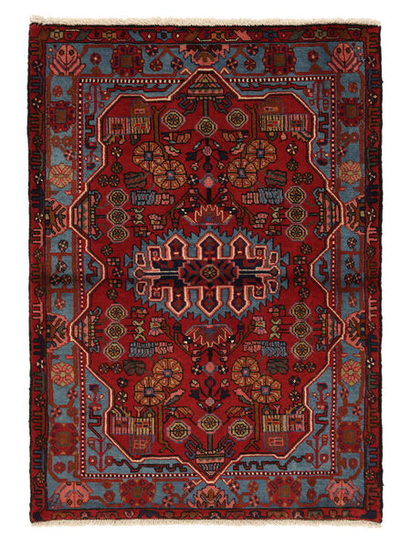 Nahavand Tappeto 108X151 Persiano Di Lana Nero/Rosso Scuro Piccolo Carpetvista