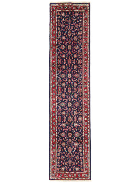 68X293 Tappeto Orientale Yazd Passatoie Nero/Rosso Scuro (Lana, Persia/Iran) Carpetvista