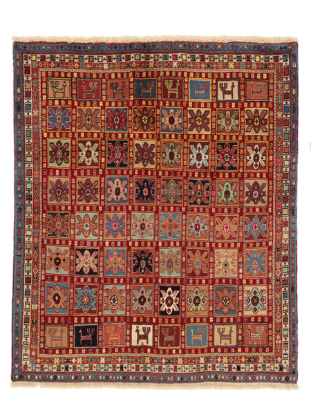 Ghashghai Fine Matot Matto 132X155 Neliö Tummanpunainen/Ruskea Villa, Persia/Iran Carpetvista