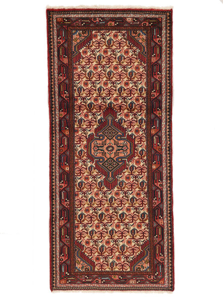 83X190 Tapete Oriental Asadabad Passadeira Preto/Vermelho Escuro (Lã, Pérsia/Irão) Carpetvista