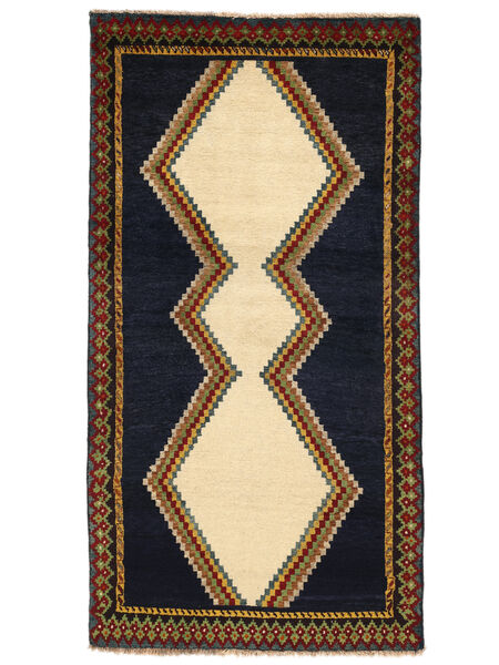  Oriental Qashqai Fine Rug 105X199 Black/Beige Wool, Persia/Iran Carpetvista