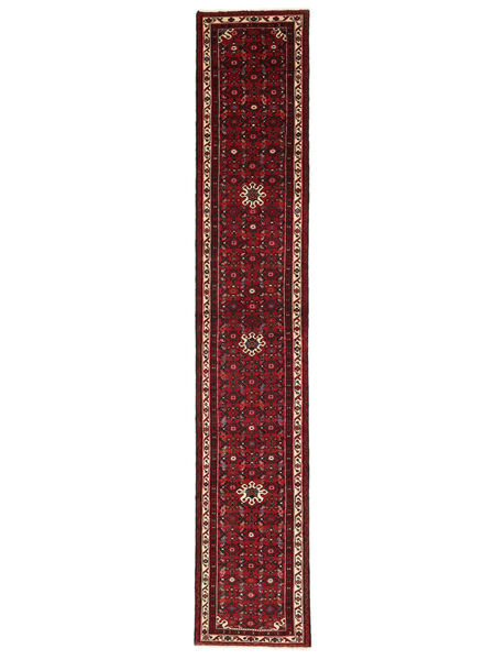 77X428 絨毯 オリエンタル ホセイナバード Fine 廊下 カーペット ブラック/ダークレッド (ウール, ペルシャ/イラン) Carpetvista