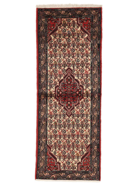  Persian Hamadan Rug 75X201 Black/Dark Red Carpetvista