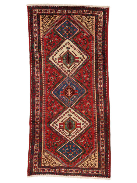  Orientalisk Hamadan 150X322 Hallmatta Mörkröd/Svart Ull, Persien/Iran Carpetvista