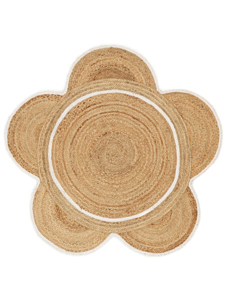 Poppy Indoor/Outdoor Rug Ø 120 Small Beige/White Round