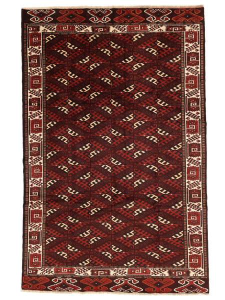 209X320 Turkaman Vloerkleed Oosters Zwart/Donkerrood (Wol, Perzië/Iran) Carpetvista