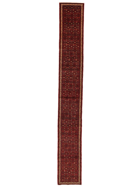 77X581 Tappeto Hosseinabad Orientale Passatoie Nero/Rosso Scuro (Lana, Persia/Iran) Carpetvista