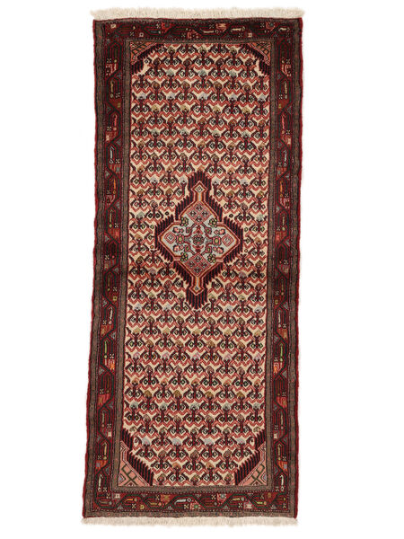  Asadabad Rug 77X184 Persian Wool Black/Dark Red Small Carpetvista