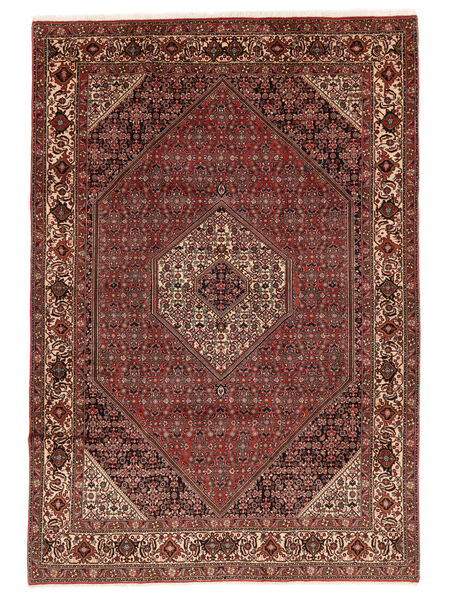 Tappeto Persiano Bidjar Zandjan 198X285 Rosso Scuro/Nero (Lana, Persia/Iran)