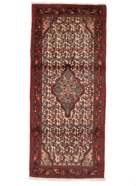 絨毯 ペルシャ アサダバード 84X186 廊下 カーペット ダークレッド/ブラック (ウール, ペルシャ/イラン)