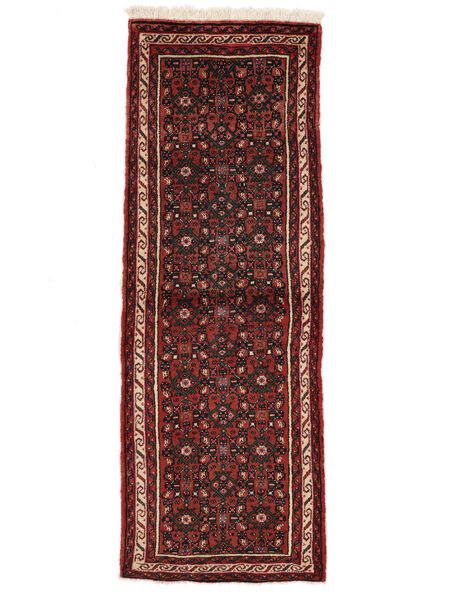  Hosseinabad Tapete 65X192 Persa Lã Preto/Vermelho Escuro Pequeno Carpetvista