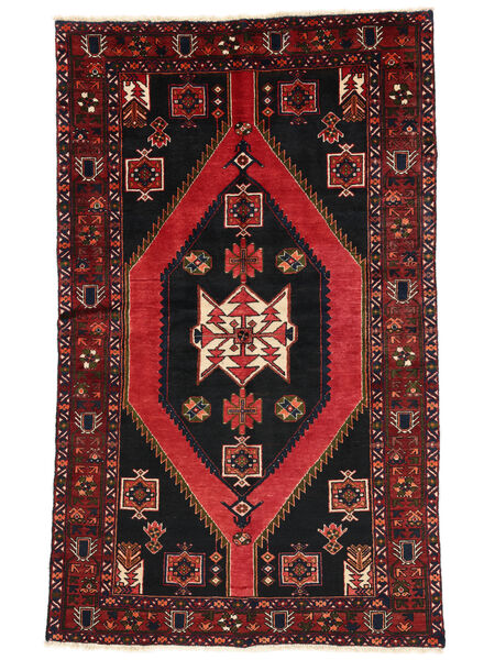  Hamadan Tappeto 131X218 Persiano Di Lana Nero/Rosso Scuro Piccolo Carpetvista