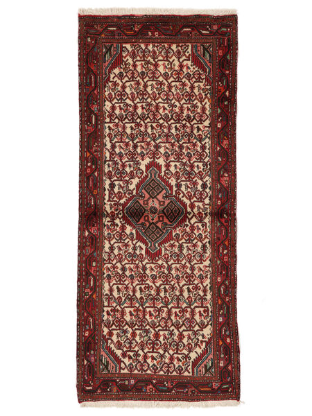  Asadabad Rug 78X189 Persian Wool Black/Dark Red Small Carpetvista