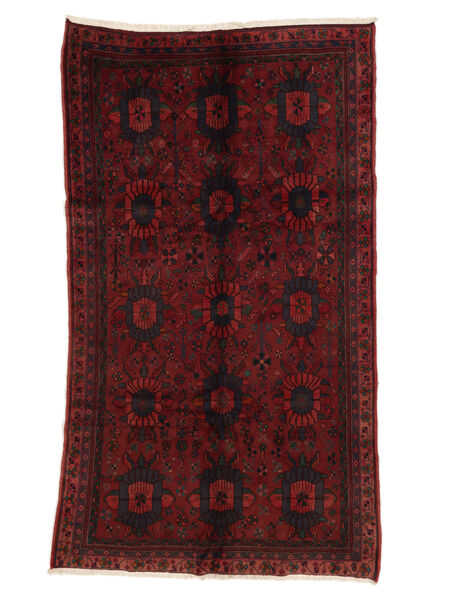 Hamadan Rug 155X275 Black/Dark Red Wool, Persia/Iran Carpetvista