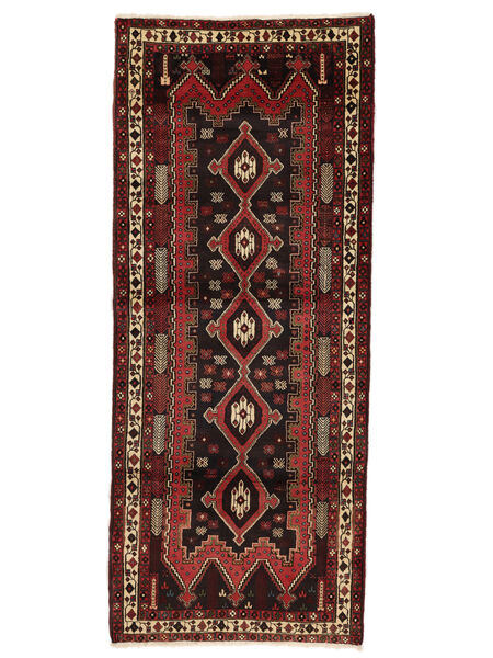  Orientalischer Afshar/Sirjan Teppich 107X260 Läufer Schwarz/Dunkelrot Wolle, Persien/Iran Carpetvista