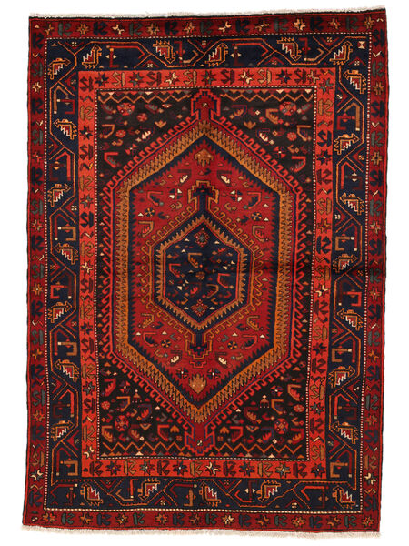 Tapis Hamadan 161X231 Noir/Rouge Foncé (Laine, Perse/Iran)