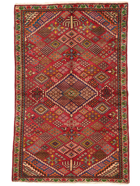 120X190 Hamadan Matta Orientalisk Mörkröd/Svart (Ull, Persien/Iran) Carpetvista