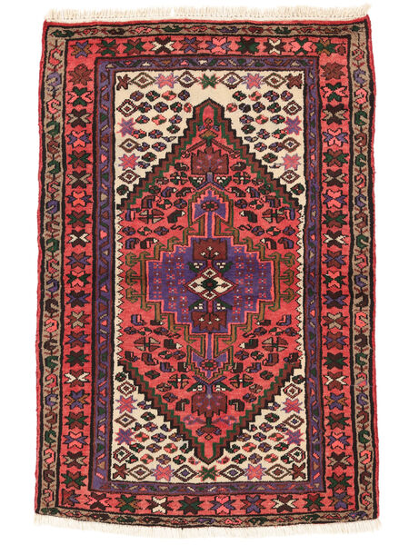 Tapete Oriental Hamadã 97X148 Preto/Vermelho Escuro (Lã, Pérsia/Irão)