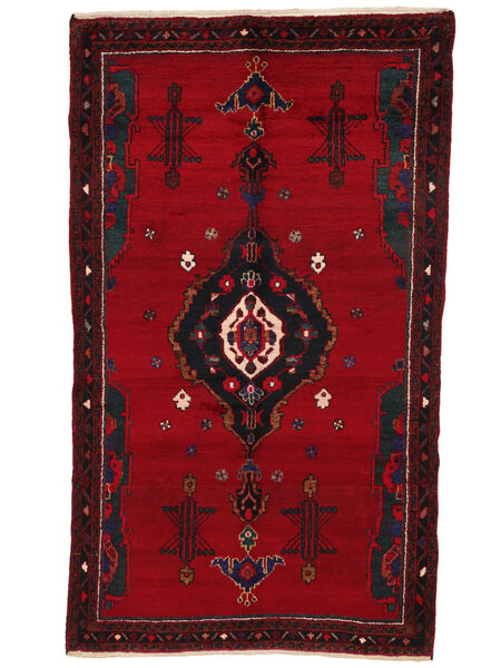 Alfombra Hamadan 145X253 Rojo Oscuro/Negro (Lana, Persia/Irán)