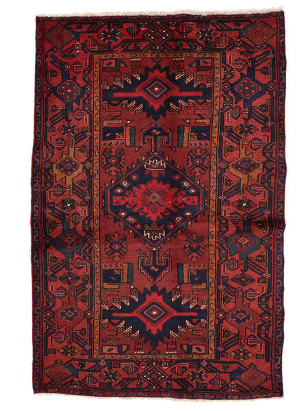  130X197 Hamadan Rug Black/Dark Red Persia/Iran Carpetvista