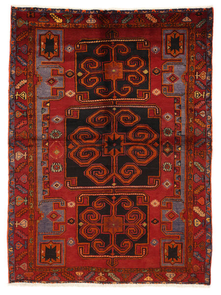 148X201 絨毯 ハマダン オリエンタル ダークレッド/ブラック (ウール, ペルシャ/イラン) Carpetvista