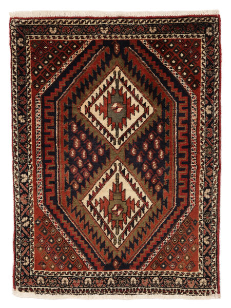 70X90 Afshar Shahre Babak Rug Oriental Black/Dark Red (Wool, Persia/Iran) Carpetvista