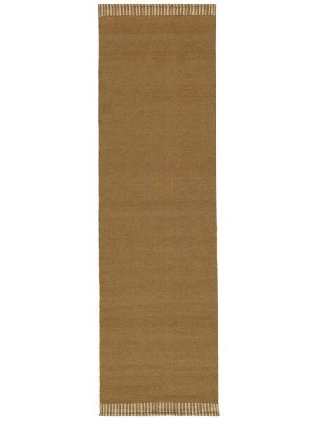 Visby 100X350 Small Brown Runner Wool Rug