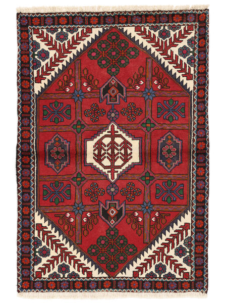 105X155 Alfombra Hamadan Oriental Negro/Rojo Oscuro (Lana, Persia/Irán) Carpetvista