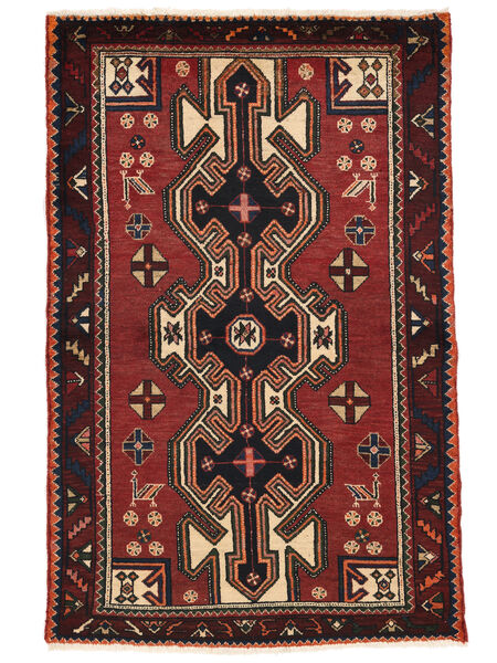 105X165 Χαλι Ανατολής Hamadan Μαύρα/Σκούρο Κόκκινο (Μαλλί, Περσικά/Ιρανικά) Carpetvista