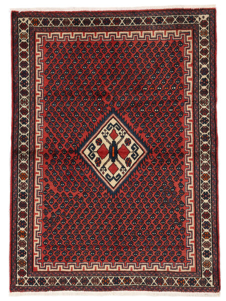 Hamadan Teppich 98X137 Schwarz/Dunkelrot Wolle, Persien/Iran Carpetvista