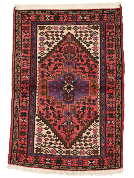Hamadan Rug 100X145 Black/Dark Red Wool, Persia/Iran Carpetvista