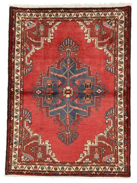  Itämainen Hamadan Matot Matto 108X149 Tummanpunainen/Musta Villa, Persia/Iran Carpetvista