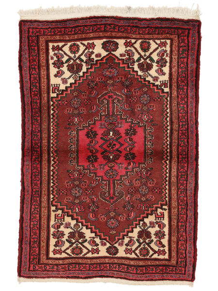 105X155 Tapete Oriental Hamadã Vermelho Escuro/Preto (Lã, Pérsia/Irão) Carpetvista