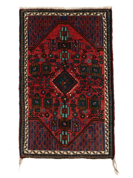  70X110 Hamadan Rug Black/Dark Red Persia/Iran Carpetvista