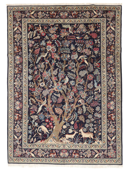Dywan Perski Keszan Fine 267X373 Czarny/Brunatny Duży (Wełna, Persja/Iran)