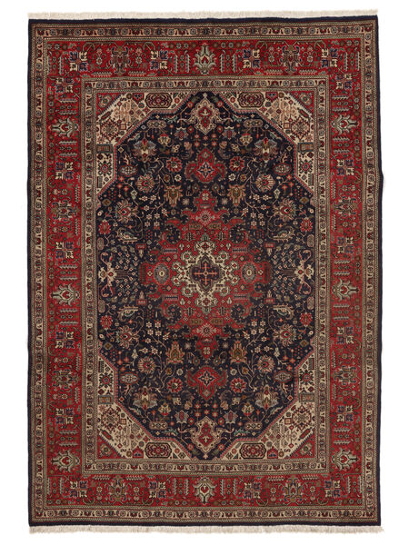 206X295 Tabriz Rug Oriental Black/Dark Red (Wool, Persia/Iran) Carpetvista
