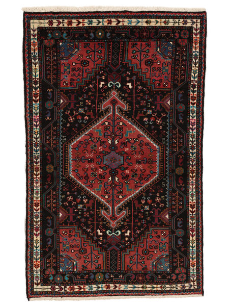105X168 Χαλι Ανατολής Toiserkan Μαύρα/Σκούρο Κόκκινο (Μαλλί, Περσικά/Ιρανικά) Carpetvista