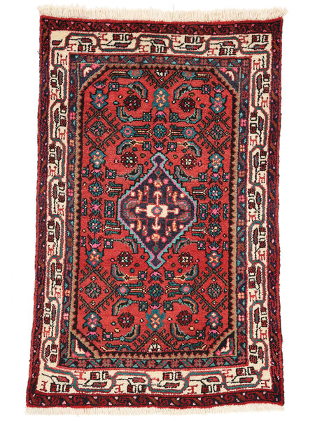  Orientalischer Asadabad Teppich 74X119 Schwarz/Dunkelrot Wolle, Persien/Iran Carpetvista
