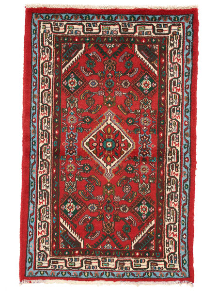 Tapete Hamadã 75X119 Vermelho Escuro/Preto (Lã, Pérsia/Irão)