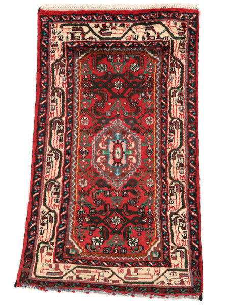  Hamadan Tappeto 73X125 Persiano Di Lana Rosso Scuro/Nero Piccolo Carpetvista