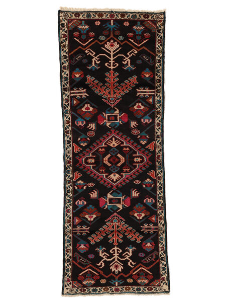 105X287 Bachtiar Teppich Orientalischer Läufer Schwarz/Dunkelrot (Wolle, Persien/Iran) Carpetvista