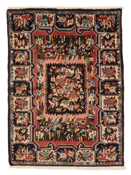 108X145 Bachtiar Teppich Orientalischer Schwarz/Dunkelrot (Wolle, Persien/Iran) Carpetvista