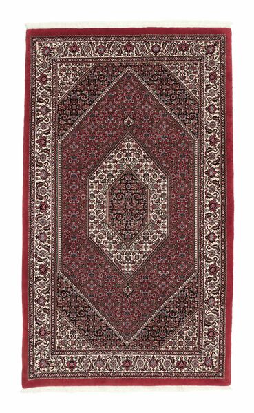 115X200 Alfombra Bidjar Con De Seda Oriental Negro/Rojo Oscuro (Lana, Persia/Irán)