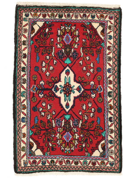 Hamadan Teppich 70X120 Dunkelrot/Schwarz Wolle, Persien/Iran Carpetvista
