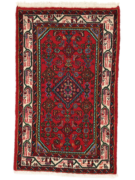 76X120 Tapete Hamadã Oriental Preto/Vermelho Escuro (Lã, Pérsia/Irão) Carpetvista