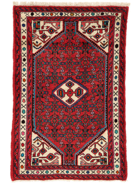 81X122 Tappeto Hamadan Orientale Rosso Scuro/Nero (Lana, Persia/Iran) Carpetvista