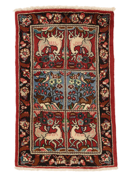  Oosters Hamadan Vloerkleed 65X102 Zwart/Donkerrood Wol, Perzië/Iran Carpetvista